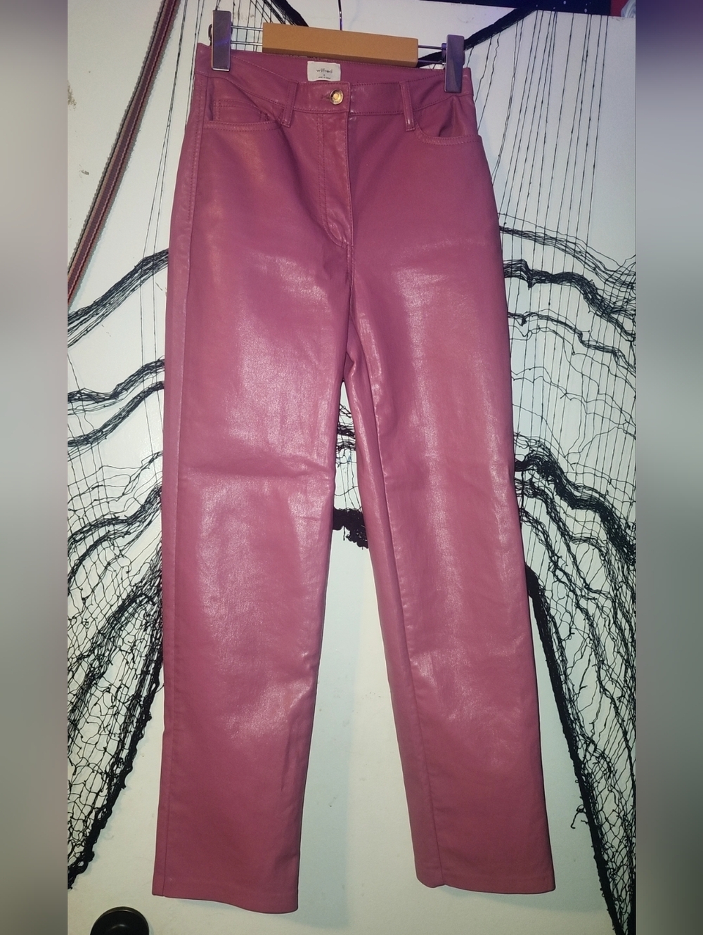 ✨️Wilfred Mauve Faux Leather Straight Leg Pants✨️